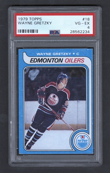 1979-80 Topps Hockey Card #18 HOFer Wayne Gretzky Rookie - Graded PSA 4