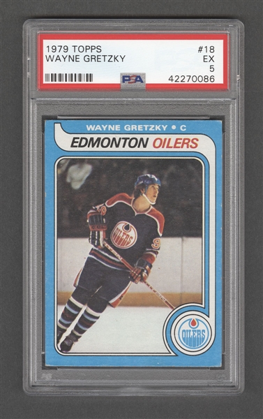 1979-80 Topps Hockey Card #18 HOFer Wayne Gretzky Rookie - Graded PSA 5