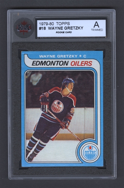 1979-80 Topps Hockey Card #18 HOFer Wayne Gretzky Rookie - Graded KSA Authentic