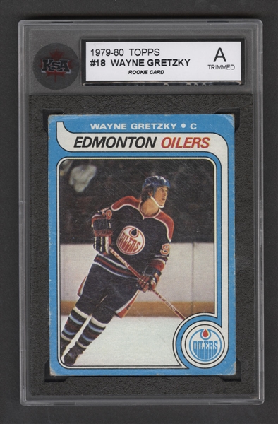 1979-80 Topps Hockey Card #18 HOFer Wayne Gretzky Rookie - Graded KSA Authentic