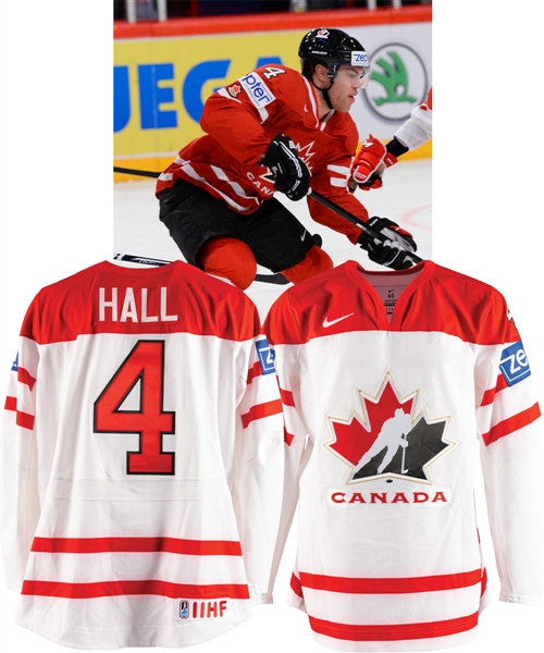 Taylor Hall’s 2013 IIHF World Championships Team Canada Game-Worn Jersey with Team LOA