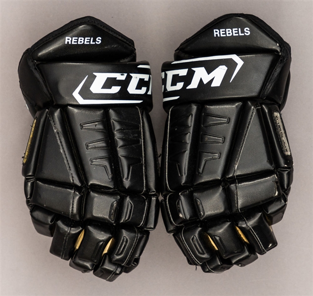Ryan Nugent-Hopkins 2010-11 WHL Red Deer Rebels Signed CCM Game-Used Gloves