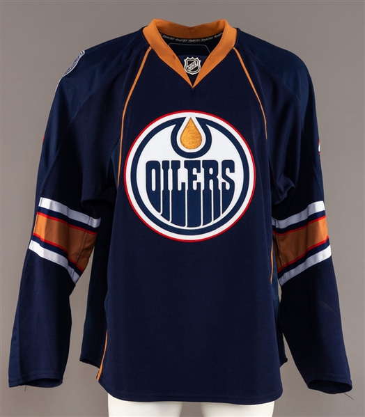 Jordan Eberles 2008-09 Edmonton Oilers Game-Worn Pre-Rookie Season Training Camp Jersey with Team LOA - 30th Patch!