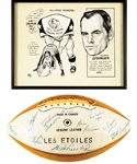 George Springates 1971 CFL All-Star Game Framed Artwork by Tex Coulter and 1971 CFL All-Star Game "CFL All-Stars" Team-Signed Football with Family LOA