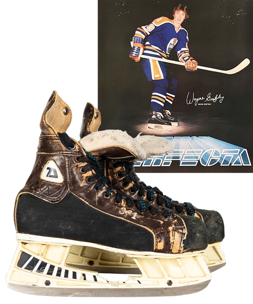 Wayne Gretzky Early-1980s Edmonton Oilers Daoust 301 Worn Skates Originally from the Cornish Family Collection with Shawn Chaulk LOA