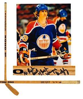 Wayne Gretzkys 1978-79 WHA Edmonton Oilers Signed Koho Game-Used Stick with LOAs