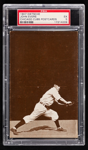 1907 Dietsche Chicago Cubs Postcard of HOFer John Evers - Graded PSA 5