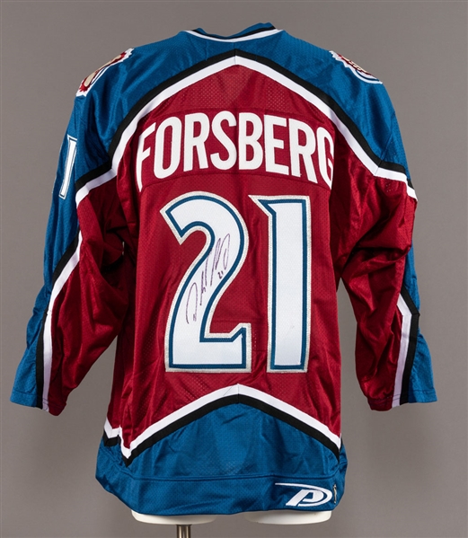 Peter Forsberg Colorado Avalanche Signed Pro Model Jersey and Game Model Stick with LOA