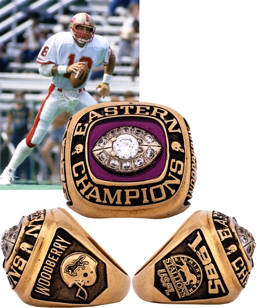 Dennis Woodberrys 1985 USFL Birmingham Stallions Eastern Conference Championship 10K Gold Ring