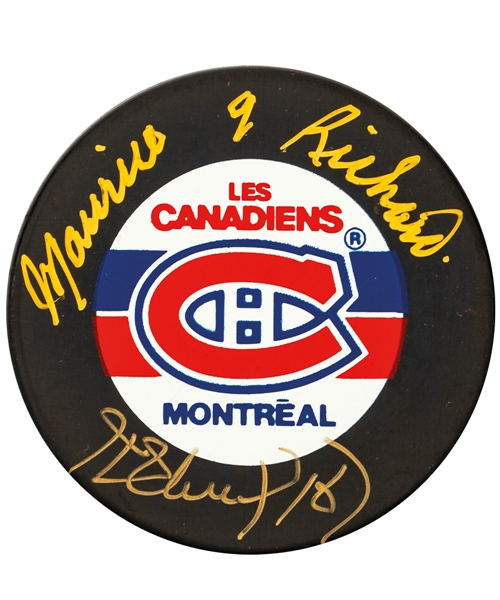 Henri Richard and Maurice Richard Dual-Signed Montreal Canadiens Puck with LOA