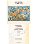 Montreal Canadiens 75th Anniversary Dream Team Program Signed By 7 Including Deceased HOFers Plante, Harvey, Blake, Richard, Beliveau and Moore from George Springates Collection with Family LOA