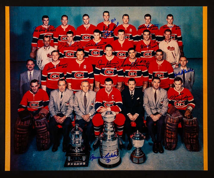 Montreal Canadiens 1957-58 Team-Signed Photo Featuring Maurice Richard with LOA (16" x 20")