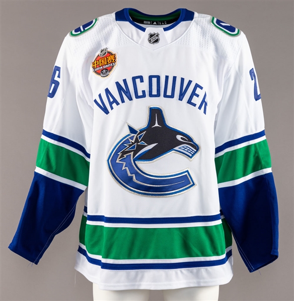 Thomas Vaneks 2017-18 Vancouver Canucks "NHL China Games 2017" Game-Worn Pre-Season Jersey with Team COA - China Games Patch!