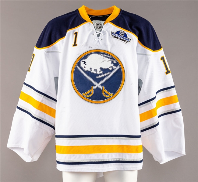 Jhonas Enroths 2011-12 Buffalo Sabres "NHL Premiere 2011" Game-Worn Jersey - NHL Premiere 2011 Patch!