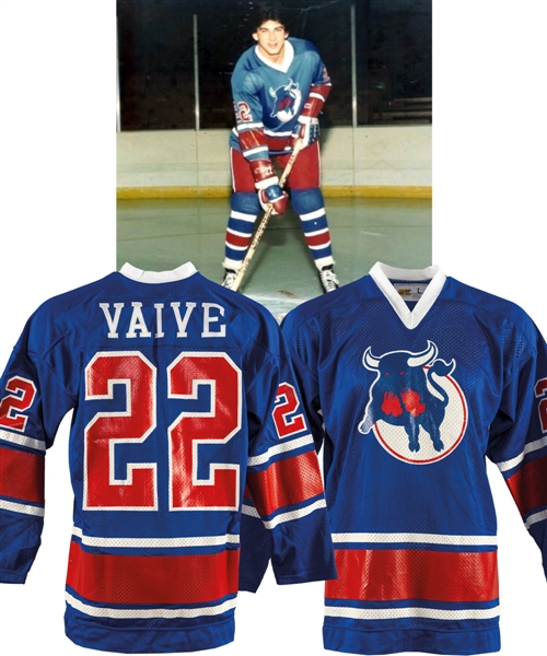 Rick Vaives 1978-79 WHA Birmingham Bulls Game Jersey Originally from Ex-Bulls Trainer