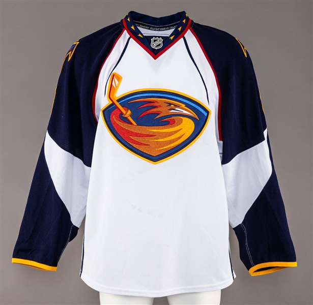 Alexander Burmistrovs 2010-11 Atlanta Thrashers "First NHL Point" Game-Worn Jersey with LOA - Photo-Matched!