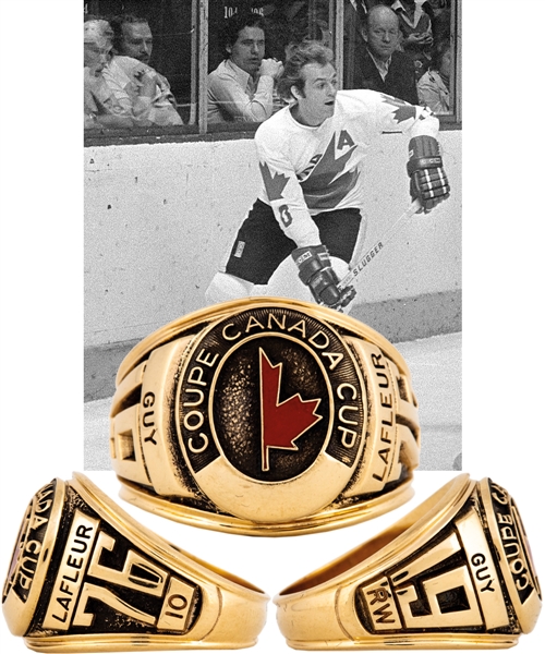 Guy Lafleurs 1976 Canada Cup Team Canada 10K Gold Ring