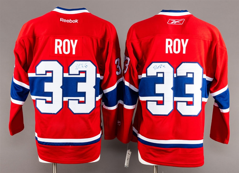 Patrick Roy Signed Montreal Canadiens Jerseys (2) 