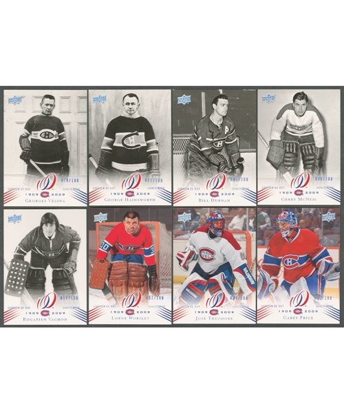 2008-09 Upper Deck Montreal Canadiens Centennial Complete Master Parallel Set (#/100) Including Captains, Arenas, Career Leaders, Record Holders, Trophy Winners, Retired Jerseys & Memorable Moments