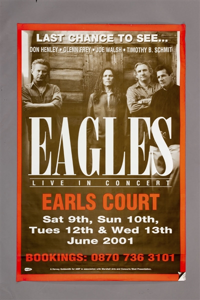 The Eagles (Rock Band) Original 2001 Earls Court Concert Original Poster (40" x 60")