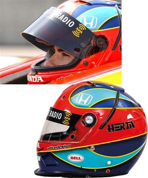 Bryan Hertas 2004 Andretti Green Racing IndyCar Team Race-Worn Bell T-6 Interceptor Helmet - Photo-Matched!
