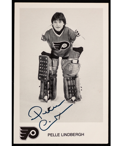 Pelle Lindbergh Signed Philadelphia Flyers Postcard - JSA Certified