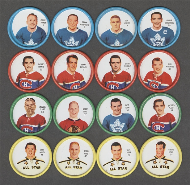 1962-63 Shirriff Hockey Coin Near Complete Set (57/60) and Extras (16) Plus 1952-53 Parkhurst Hockey Album