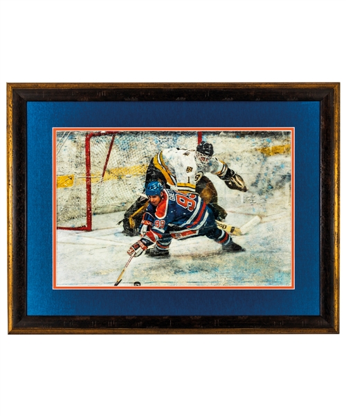 Wayne Gretzky "1988 Stanley Cup Finals" Original Acrylic Framed Painting by Steven Csorba (32” x 41 ½”)
