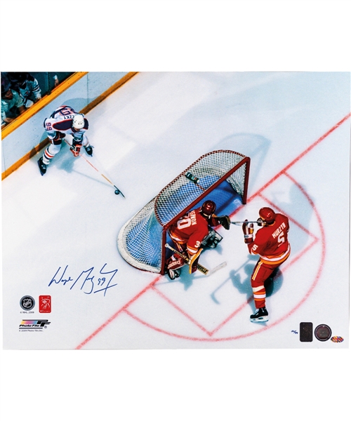 Wayne Gretzky Edmonton Oilers "In the Office vs Calgary Flames" Signed Limited-Edition Photo #50/99 with WGA COA