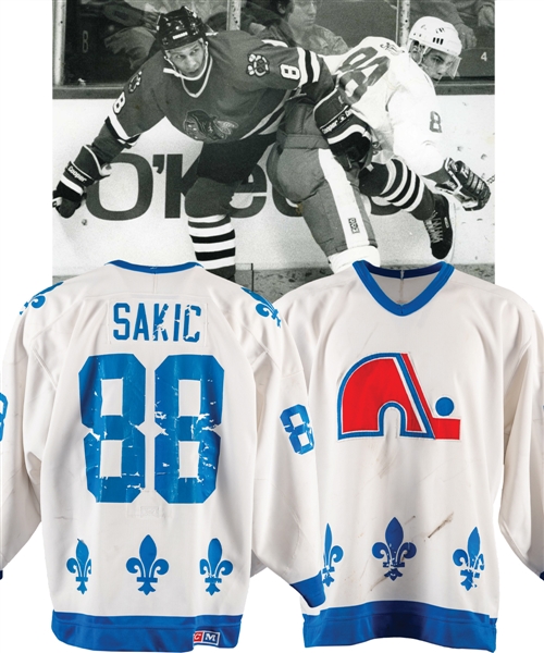 Joe Sakics 1988-89 Quebec Nordiques Game-Worn Rookie Season Jersey with LOA - Nice Game Wear! 