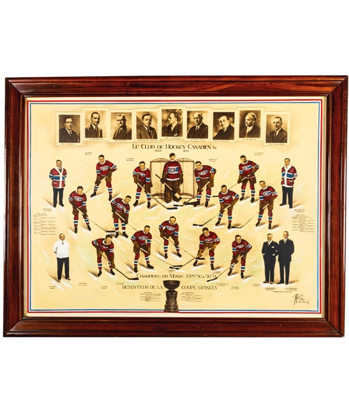 Exceptional 1929-30 & 1930-31 Montreal Canadiens Consecutive Stanley Cup Champions Hand-Coloured Team Photograph by Rice Photo Montreal (26” x 34”) - Presented to Team Members and Executives! 