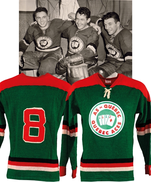 Quebec Aces Early-1950s #8 Game-Worn Wool Jersey