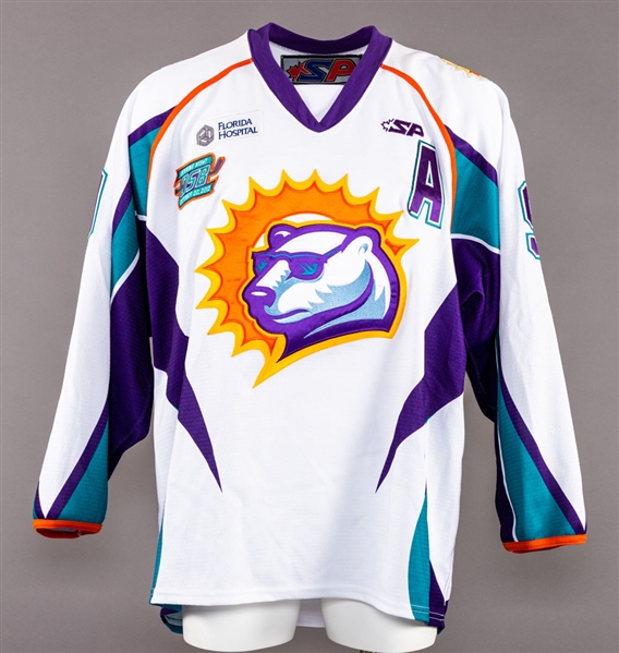 Derick Martins 2012-13 ECHL Orlando Solar Bears Game-Worn Alternate Captains Jersey with LOA