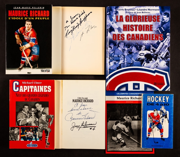 Jean Beliveaus Signed and Multi-Signed Hockey Book Collection of 18 From His Personal Collection