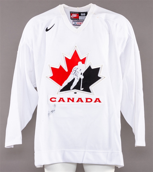 Eric Brewers 2006 Winter Olympics Team Canada Signed Game-Worn Exhibition Game Jersey
