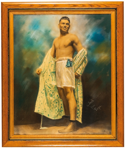 Beautiful Circa 1920s Jack Dempsey Hand-Tinted Framed Photograph (24” x 28 ½”)