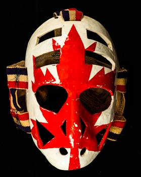 Seth Martins Circa Late-1960s/Early-1970s "Team Canada" Worn Fiberglass Goalie Mask - Mask Originally Obtained Directly from Martin