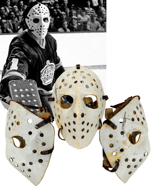 Gary Edwards’ Early-to-Mid-1970s Los Angeles Kings Game-Worn Goalie Mask - Photo-Matched!