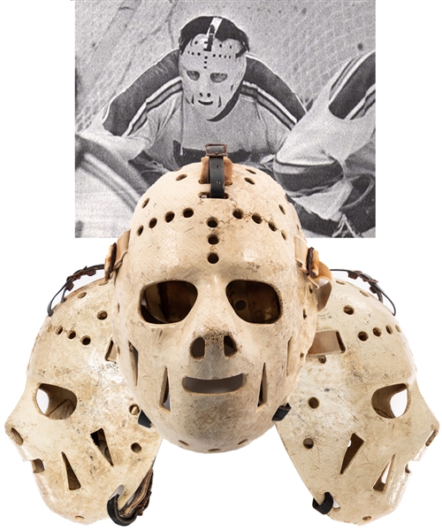 Vintage Early-1970s Ernie Higgins Fiberglass Goalie Mask