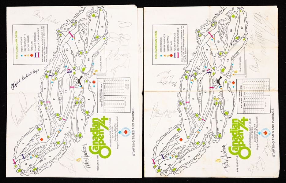 1974 Canadian Open Multi-Signed Golf Programs (2) Including Signatures of Trevino, Palmer, Crenshaw, Kite and Nicklaus