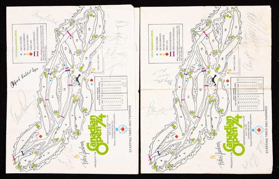 1974 Canadian Open Multi-Signed Golf Programs (2) Including Signatures of Trevino, Palmer, Crenshaw, Kite and Nicklaus