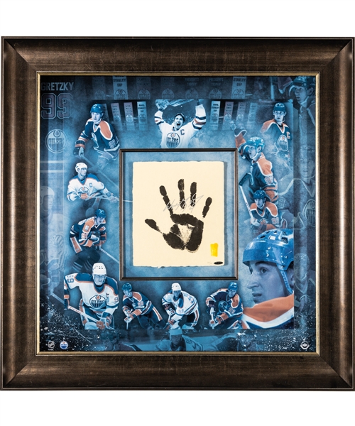 Wayne Gretzky Signed Edmonton Oilers "Tegata Original Hand Impression" Limited-Edition Framed Display #16/99 with UDA COA (36" x 36")