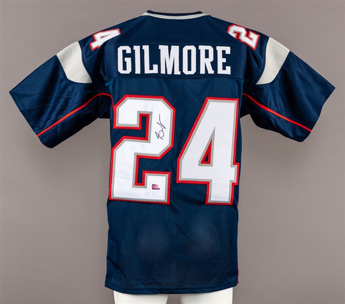 Stephon Gilmore Signed New England Patriots Jersey and Riddell Mini Helmet with COA