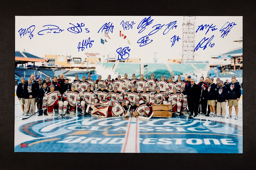New York Rangers 2012 Winter Classic Team-Signed Panoramic Team Photo with COA - Signed by 14 Including Callahan, Richards, Girardi, McDonagh, Del Zotto, Gaborik and Others (18" x 30")