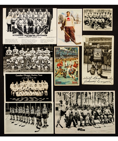 Team Canada 1932 to 2002 Winter Olympics and World Championships Postcard, Photo, Ticket and Other Memorabilia Collection of 200