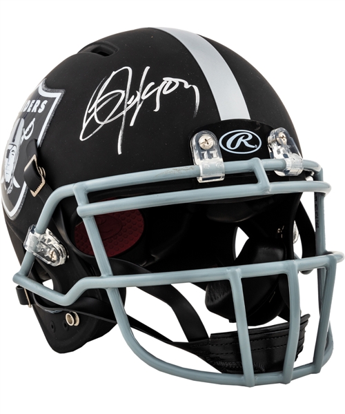 Bo Jackson Signed Oakland Raiders Full-Size Rawlings Helmet with Display Case - JSA COA