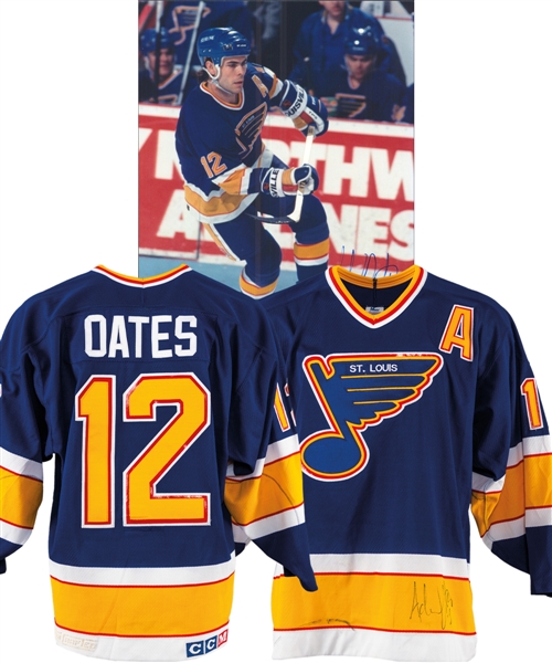 Adam Oates 1990-91 St. Louis Blues Signed Game-Worn Alternate Captains Jersey
