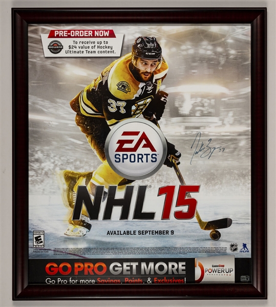 Patrice Bergeron 2015 Boston Bruins Signed EA Sports NHL 15 Framed Store Display (27” x 31”) 