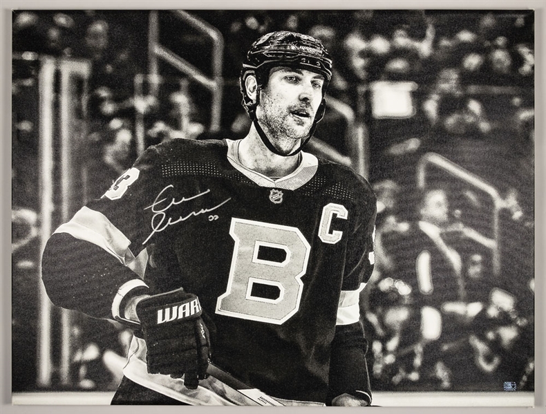 Zdeno Chara Boston Bruins Signed Canvas (30” x 39 ½”) Plus Signed 16” x 20” Photo with COAs