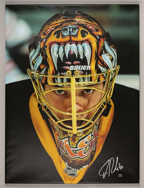 Tuukka Rask Boston Bruins Signed Mask Canvas (30” x 39 ½”) Plus Signed 16” x 20” Photo with COAs